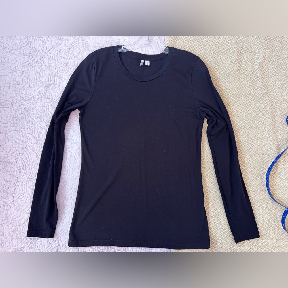 Nordstrom black long sleeve tee t-shirt size Medium